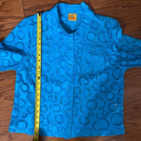 Ruby Rd. Blue button down blouse Size medium - Picture 9 of 10